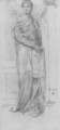 Study of a standing woman in heavy drapery - Sir Edward John Poynter