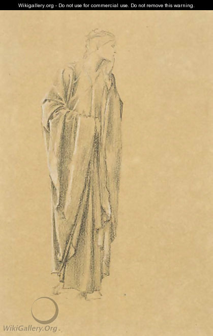 Study of a robed figure for the Danae - Sir Edward Coley Burne-Jones