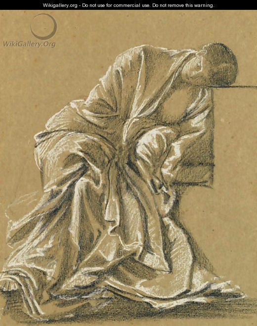 Study of a seated woman, heavily draped - Sir Edward Coley Burne-Jones