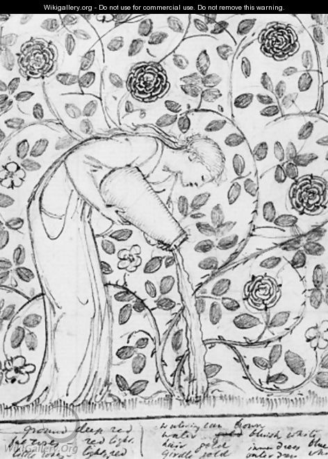 Study for a girl watering roses - Sir Edward Coley Burne-Jones
