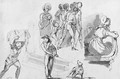 A sheet of figure studies - Sir George Hayter