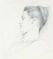 Portrait study of a young woman, in profile and with eyes downcast - Sir Frank Dicksee