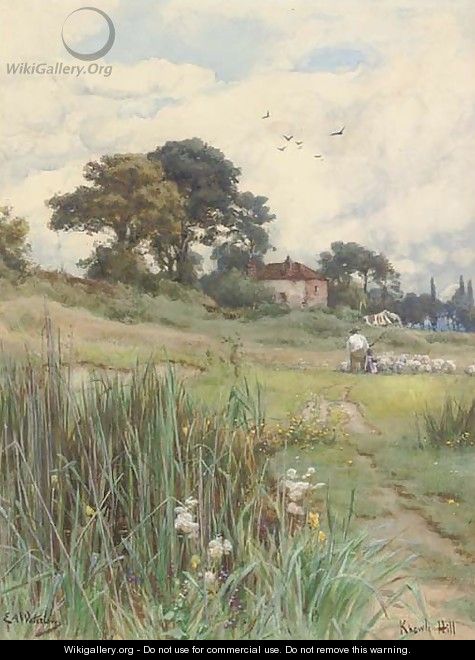 Bringing home the flock, Knowle Hill, Berkshire - Ernest Albert Waterlow
