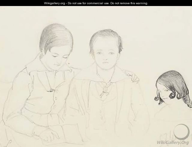 Group portrait of Harry Reid Lempriere, Arthur Reid Lempriere and Emily Lempriere - Sir John Everett Millais