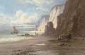Figures on a beach; and Waves against the rocks - Sidney Yates Johnson