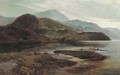 Cattle watering in a mountainous landscape - Sidney Richard Percy
