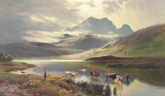 Cattle watering - Sidney Richard Percy