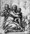 The Holy Family with the Infant Baptist, and a subsidiary study of the child - Sienese School