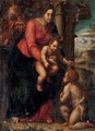 The Holy Family with the Infant Saint John the Baptist in a landscape - Sienese School