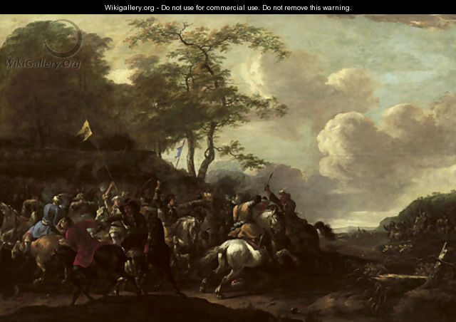 A cavalry skirmish between Christians and Turks 2 - Simon Johannes van Douw