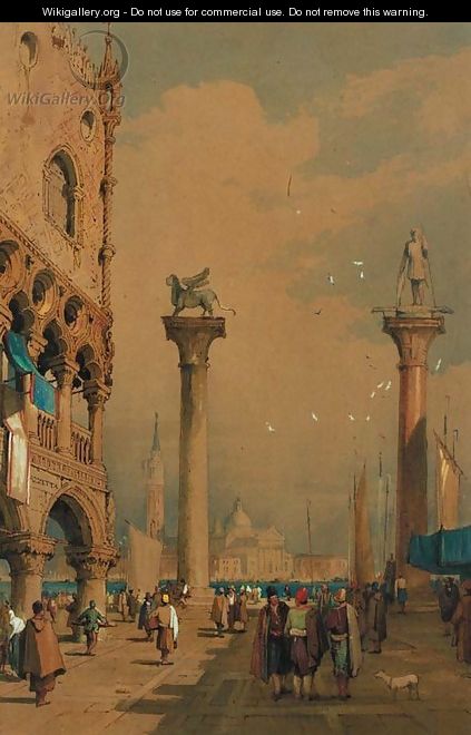 The piazetta of St Marks, Venice - Samuel Prout