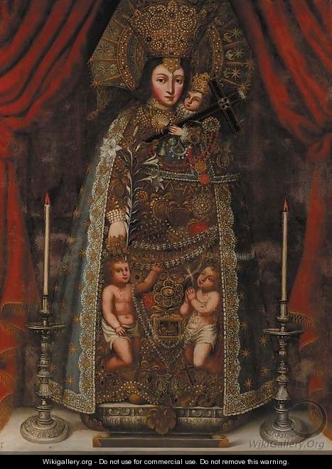 The Madonna and Child - School Of Cuzco