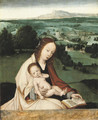The Virgin and Child with an extensive landscape beyond - School Of Bruges