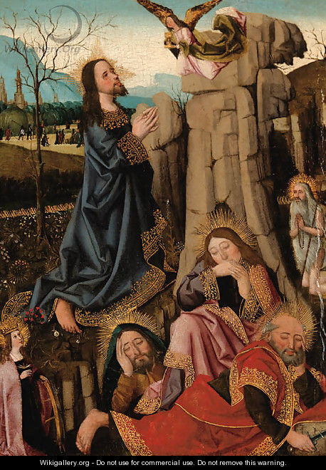 The Agony in the Garden, with Saints Catherine of Alexandria and Onophrius - School Of Arras