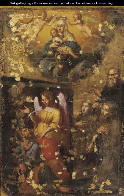 The Madonna and Child enthroned - School Of The Veneto