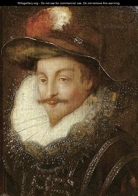 Portrait of a bearded man - School Of Fontainebleau