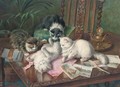 Mischievous kittens at play - Minnie Rosa Bebb