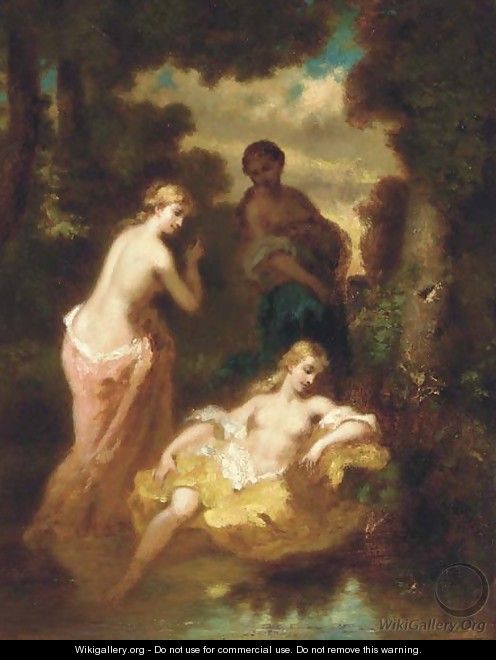 Bathers at a woodland pool - Narcisse-Virgile Díaz de la Peña