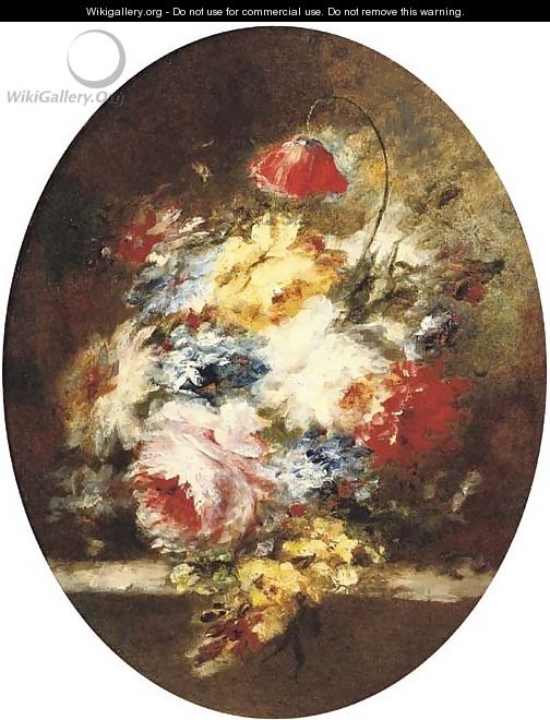 A lavish flower still life - Narcisse-Virgile Díaz de la Peña