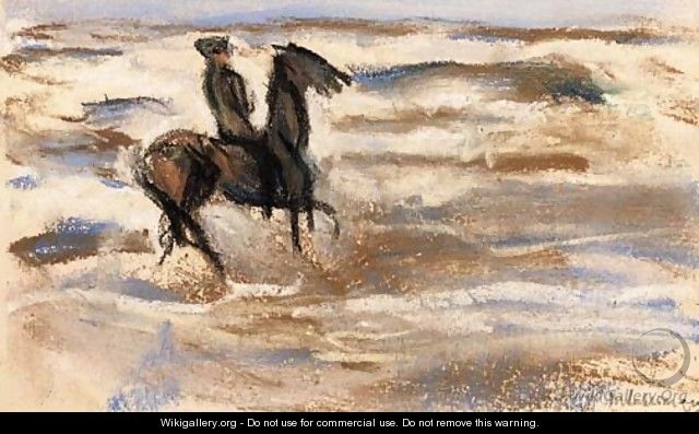 A rider on the beach - Max Liebermann
