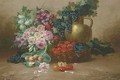 Still Life with Flowers, Fruits, Vegetables and a Copper Jug - Max Carlier
