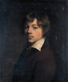 Portrait of the artist, in a brown jacket with a black collar - Michel-Martin Drolling