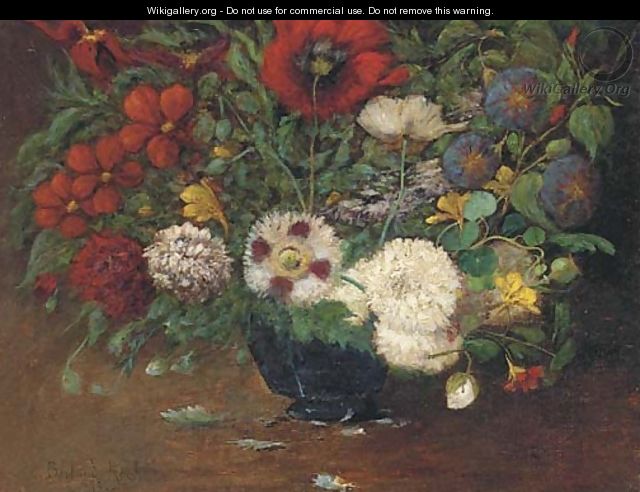 Still life of mixed flowers in a bowl - Martha Elisabeth Barboud Koch