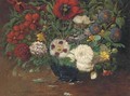 Still life of mixed flowers in a bowl - Martha Elisabeth Barboud Koch