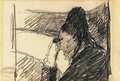 A woman in black at the opera - Mary Cassatt