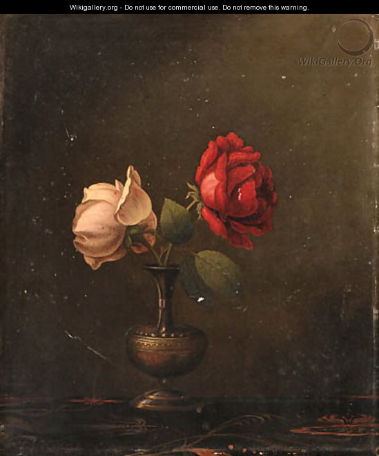 Still Life with Red and Pink Roses - Martin Johnson Heade