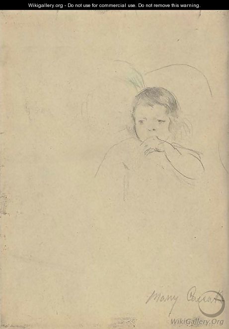 Two Children, One Sucking Her Thumb A Double Sided Work - Mary Cassatt