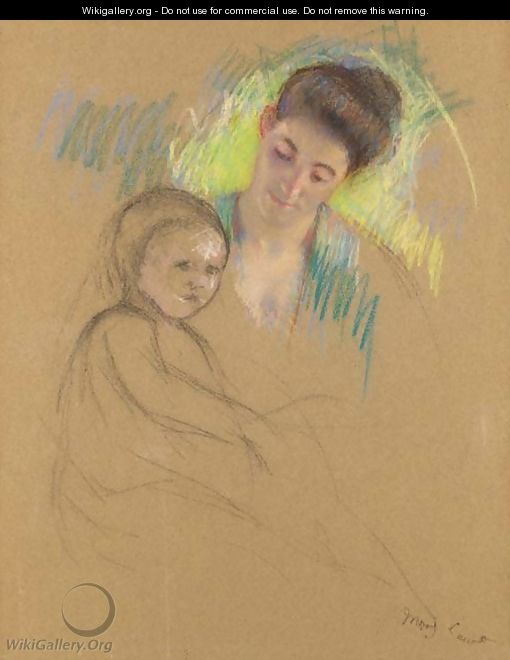 Sketch of Mother Jeanne Looking Down at Her Baby - Mary Cassatt