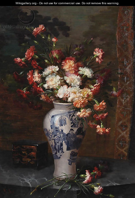 An oppulent still life in a oriental vase - Marie Nyl-Frosch