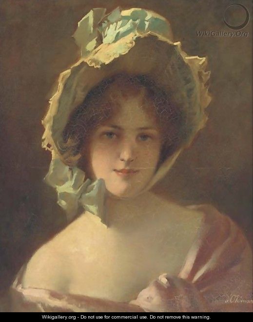 Portrait of a lady - Marie Adolphe Edouard Moderat D