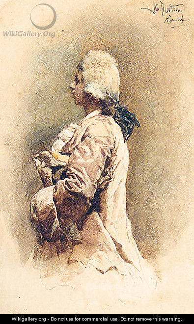A Gentleman In A Powdered Wig And A Formal Coat - Mariano José María Bernardo Fortuny y Carbó