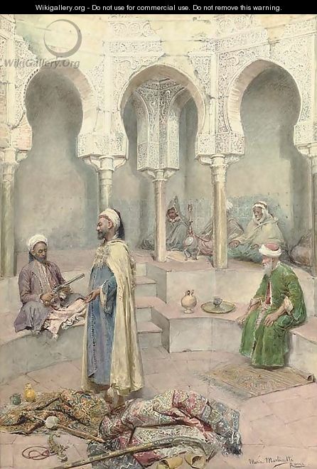 Traders in an Arabic courtyard - Maria Martinetti