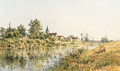 A French river landscape - Mario-Cornilleau-Raoul Carl-Rosa