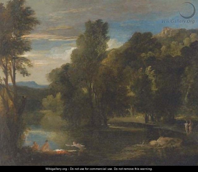 Bathers at the edge of a lake - (after) Nicolas Poussin