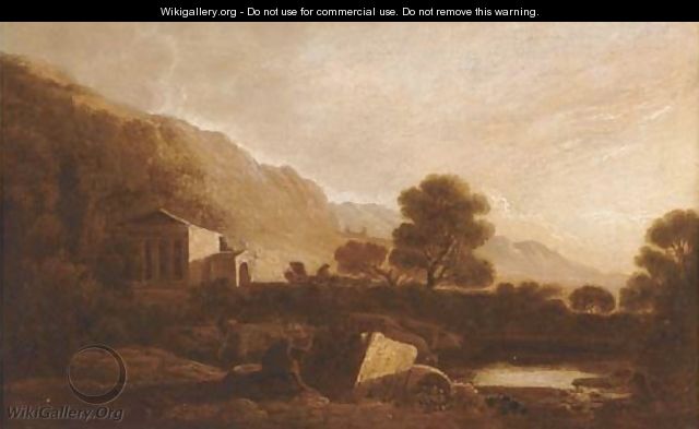 A temple in an Italianate landscape - (after) Richard Wilson