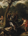 A Boar Hunt - (after) Sir Peter Paul Rubens
