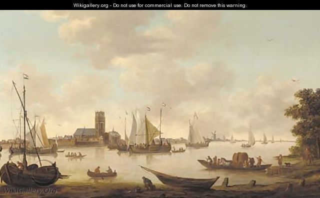 View of Dordrecht from the river Maas - (after) Hendrik De Meyer