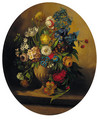 Summer flowers in an urn on a ledge; and Summer flowers in a glass vase on a ledge - (after) Jan Frans Van Dael