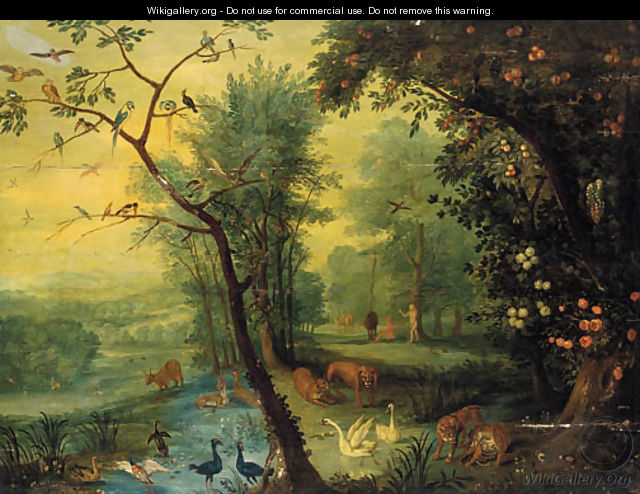 Adam and Eve in the garden of Eden - Jan The Elder Brueghel