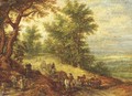 A wooded landscape with travellers on a path 2 - Jan The Elder Brueghel