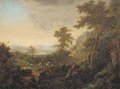 An extensive river landscape with travellers on a hillside path - (after) Jan Both