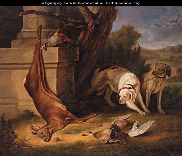 Hunting Dogs with Game in a Landscape - Jean-Baptiste Oudry