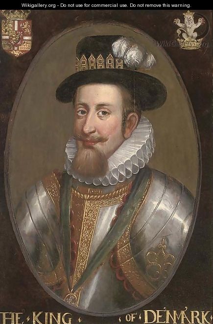Portrait of a nobleman, bust-length, in armour and white ruff, with a jewelled hat - (after) John De Critz