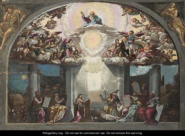 The Annunciation, with God the Father and the company of Heaven, and prophets - (after) Federico Zuccaro