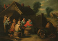 Travellers resting outside a cottage - (after) David The Younger Teniers