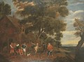 Peasants playing bowls outside an inn - (after) David The Younger Teniers